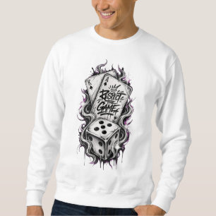 Sudadera Respetar El Juego - Cartas de Poker As Rey y Dados