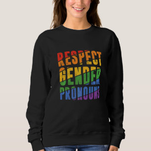 Sudadera Respetar Pronombres de Género Arcoíris Bisexual Or