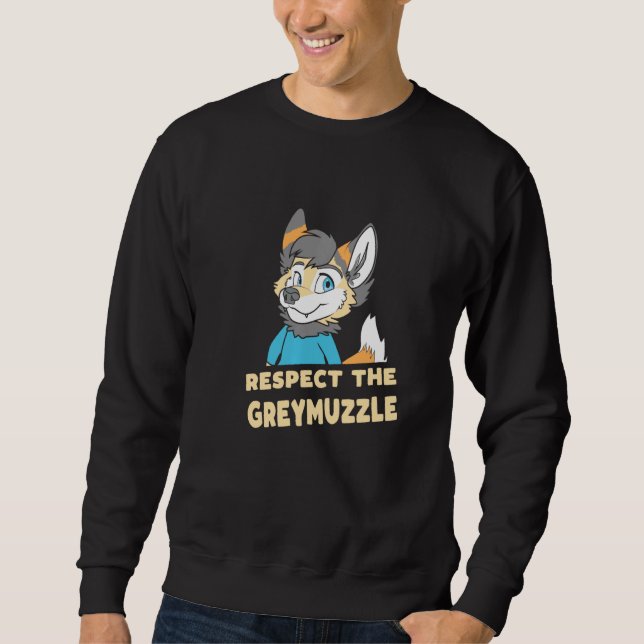 Sudadera Respeto A La Gris Muzzle Old Fursuiter Cute Owo Fu (Anverso)