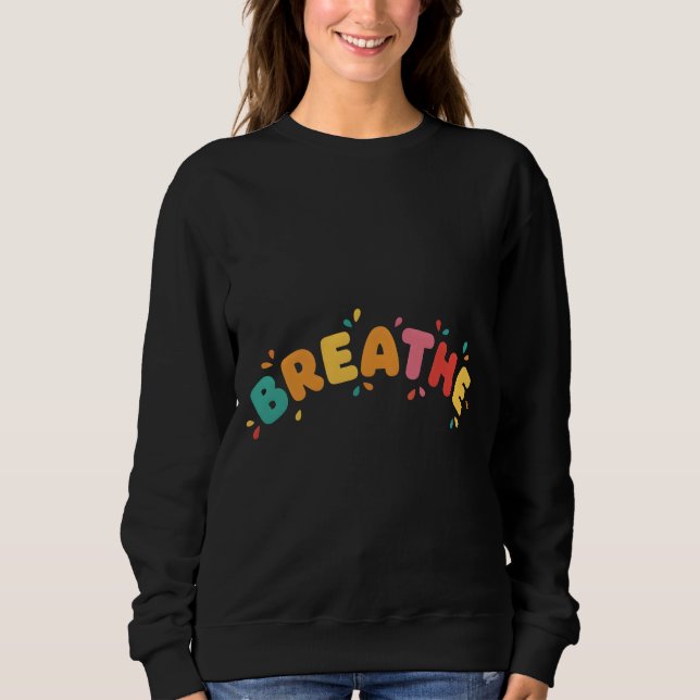 Sudadera Respira Humor Clásico Irónico Simple (Anverso)