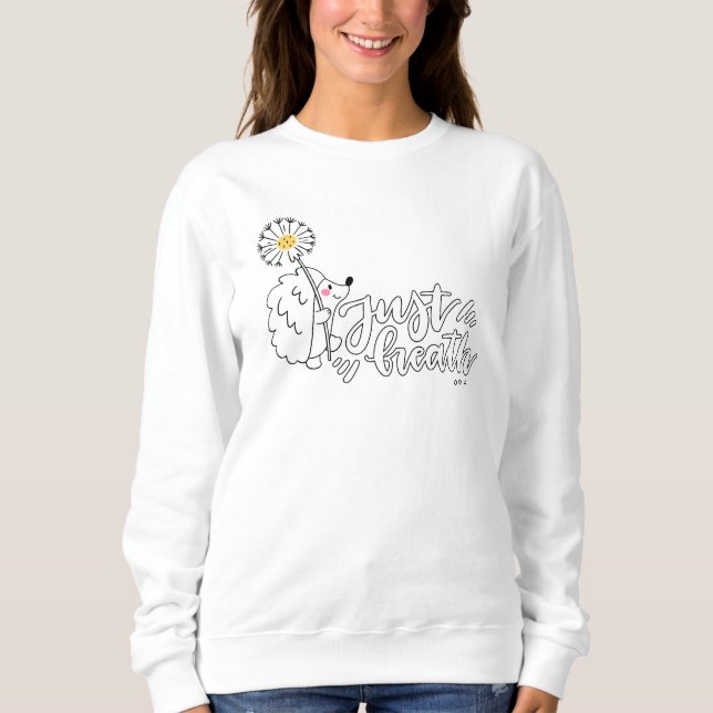 Sudadera Respira la cita Inspiradora Floral Dandelion (Anverso)