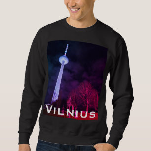 Sudadera Resplandor del horizonte: Torre de TV de Vilnius,