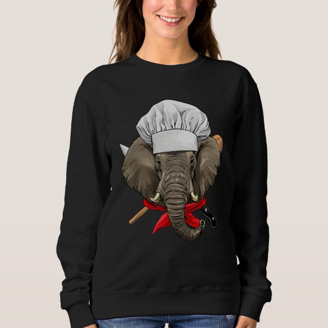 Sudadera Restaurant Elephant Chef Kitchen Cook Culinary Coo (Anverso)