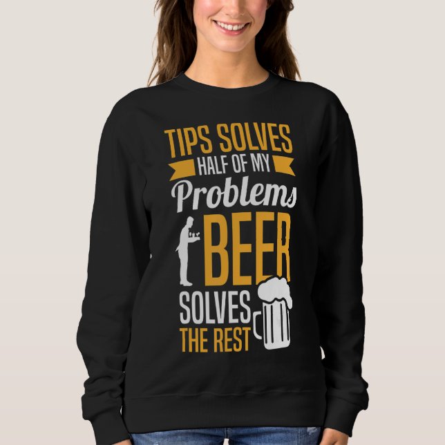 Sudadera Restaurante Worker Server Consejos sobre camareras (Anverso)