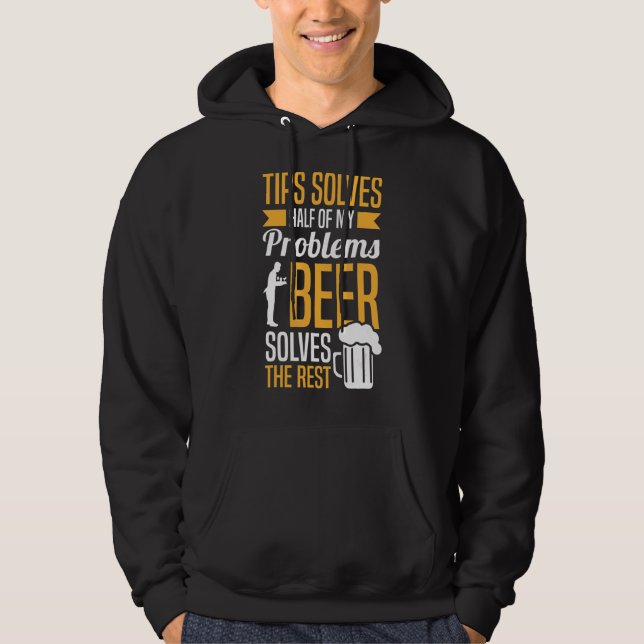 Sudadera Restaurante Worker Server Consejos sobre camareras (Anverso)