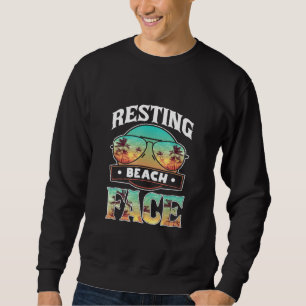 Sudadera Resting Beach Face Ocean Sungafas Palm Tree 3