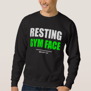 Sudadera Resting Gym Face Green Bodybuilding Gana Fitness
