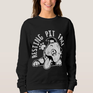 Sudadera Resting Pit Face Funny Dog, Pitbull Meme Clothing
