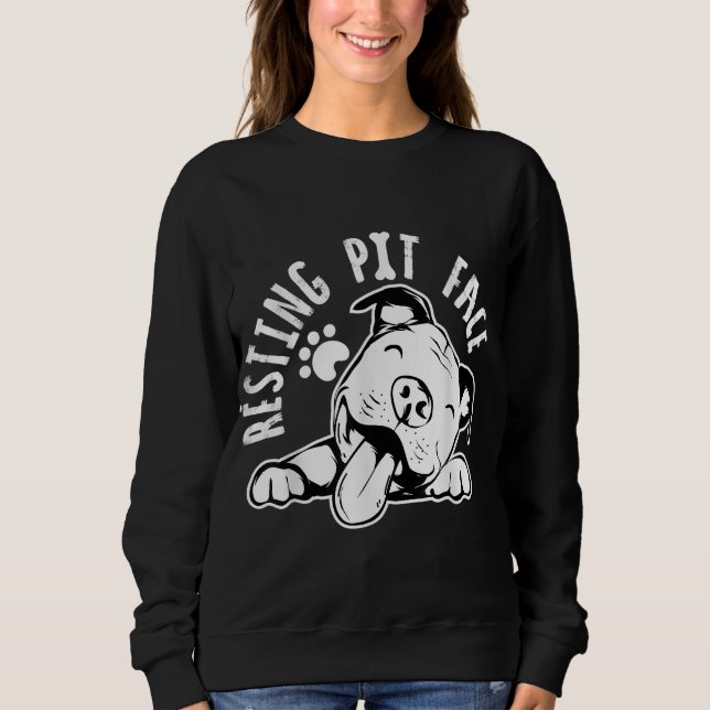 Sudadera Resting Pit Face Funny Dog, Pitbull Meme Clothing (Anverso)