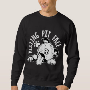 Sudadera Resting Pit Face Funny Dog, Pitbull Meme Clothing
