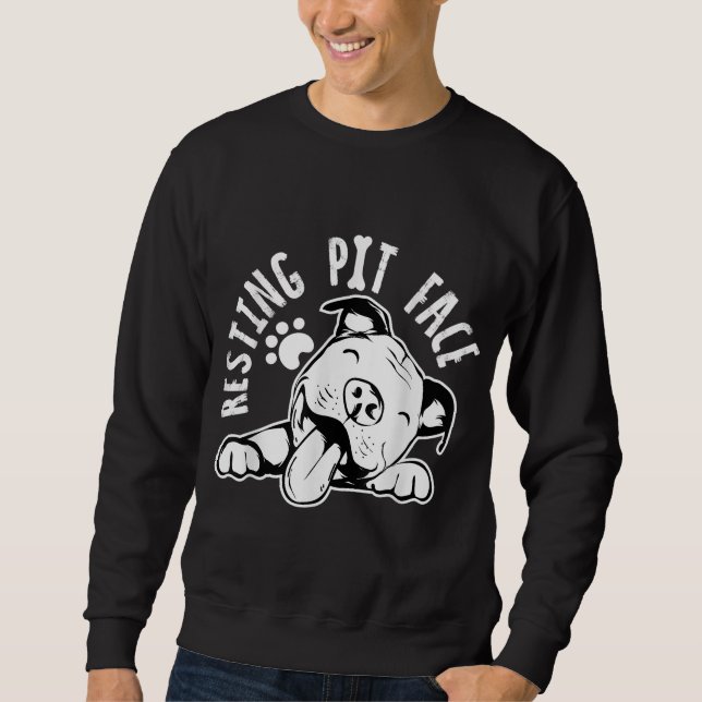 Sudadera Resting Pit Face Funny Dog, Pitbull Meme Clothing (Anverso)
