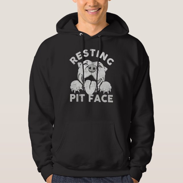Sudadera Resting Pit Face Funny Pitbull Dog Cita Para Masco (Anverso)