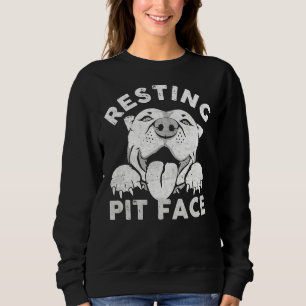 Sudadera Resting Pit Face Funny Pitbull Dog Cita Para Masco