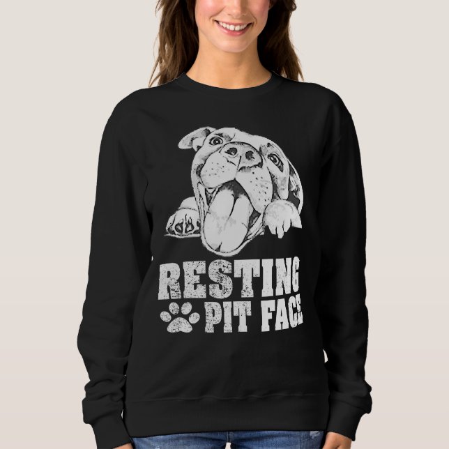 Sudadera Resting Pit Face Funny Pitbull Funny Sweat (Anverso)