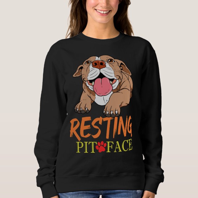 Sudadera Resting Pit Face Pitbull Pit Bull Terrier Product (Anverso)