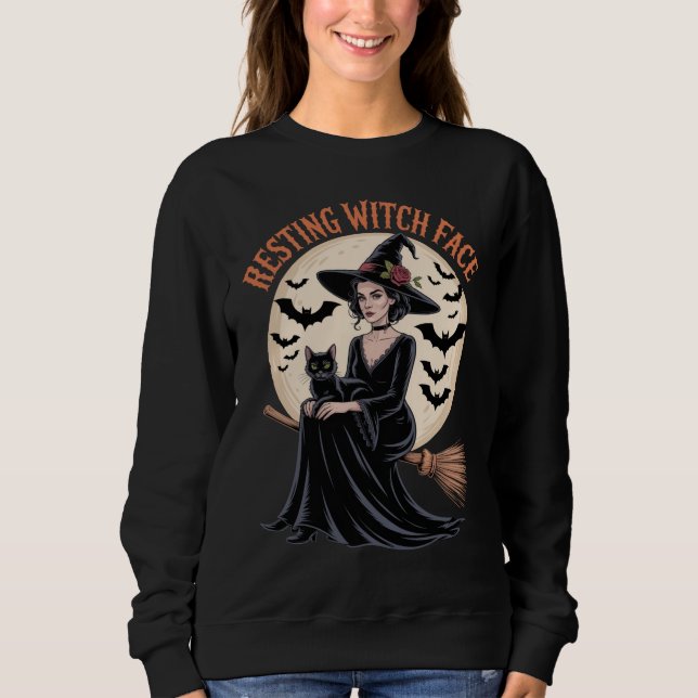 Sudadera Resting Witch Face Funny Halloween Witch (Anverso)