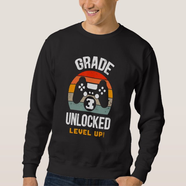 Sudadera Restro 3º Grado Desbloqueado Nivel Arriba Gamer De (Anverso)