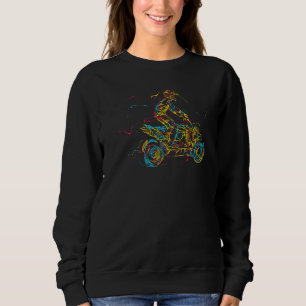 Sudadera Resumen Art Colorful Four Wheels Bike Quad