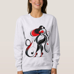 Sudadera Resumen curvado de arte de la silueta