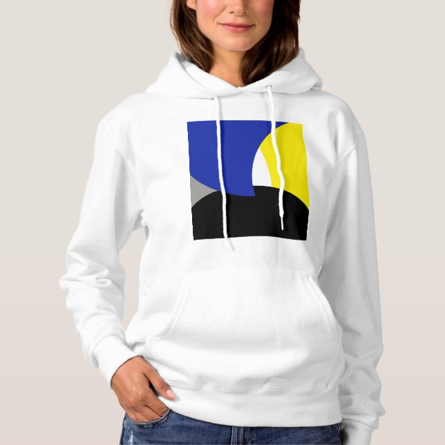 Sudadera Resumen de arte amarillo azul (Anverso)