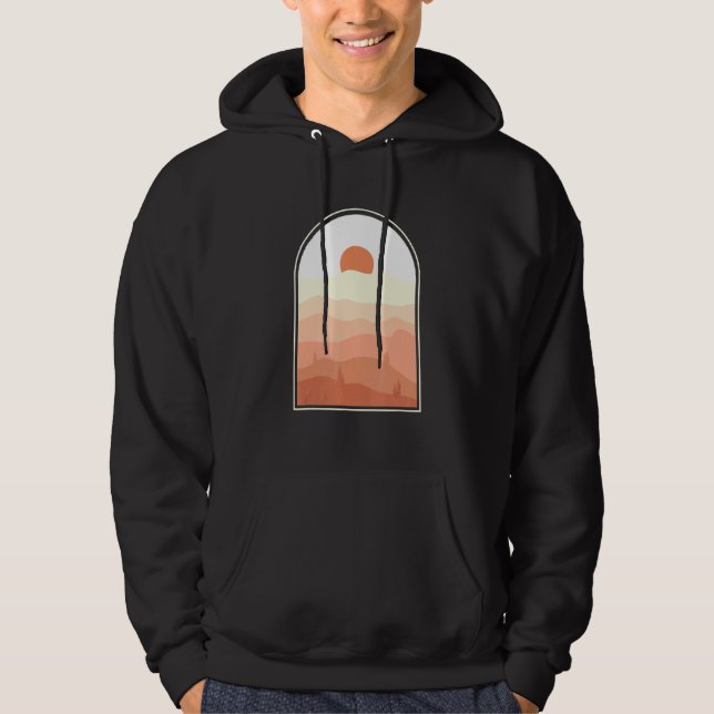 Sudadera Resumen de Boho Arte Desert Sunset Landscape Geome (Anverso)