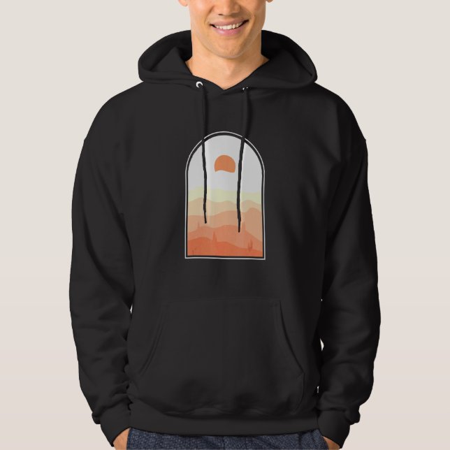 Sudadera Resumen de Boho Arte Desert Sunset Landscape Geome (Anverso)