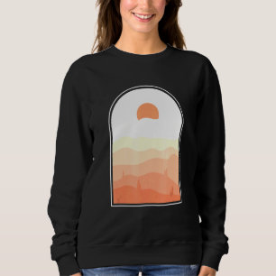 Sudadera Resumen de Boho Arte Desert Sunset Landscape Geome