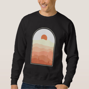 Sudadera Resumen de Boho Arte Desert Sunset Landscape Geome