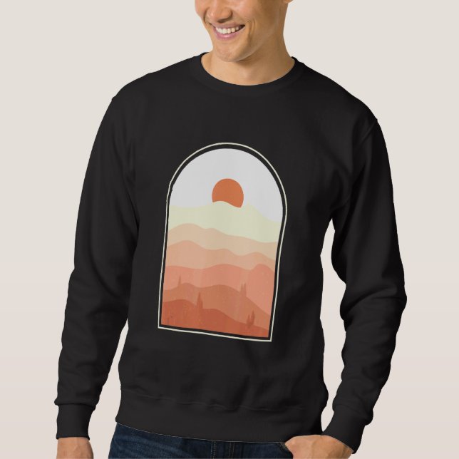 Sudadera Resumen de Boho Arte Desert Sunset Landscape Geome (Anverso)