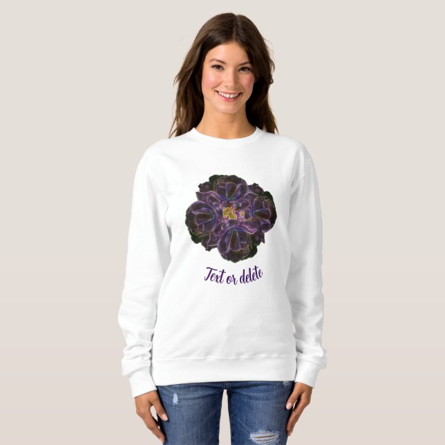 Sudadera Resumen de Bouquet de flores moradas Rosa personal (Anverso completo)
