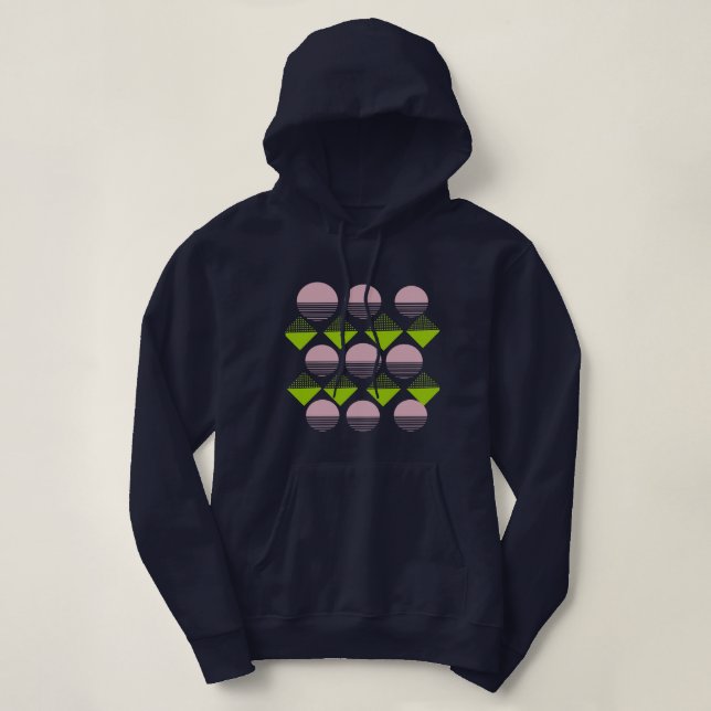 Sudadera Resumen de imágenes verdes rosas de diamantes y cí (Diseño del anverso)