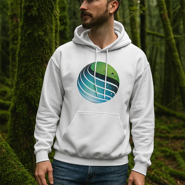 Sudadera Resumen de la Tierra Moderna del Globo Verde y Azu (Subido por el creador)