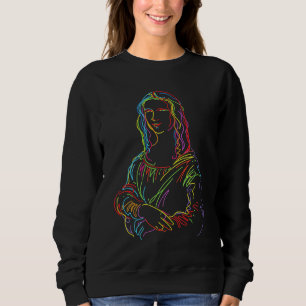 Sudadera Resumen de Neon Mona Lisa Line Art