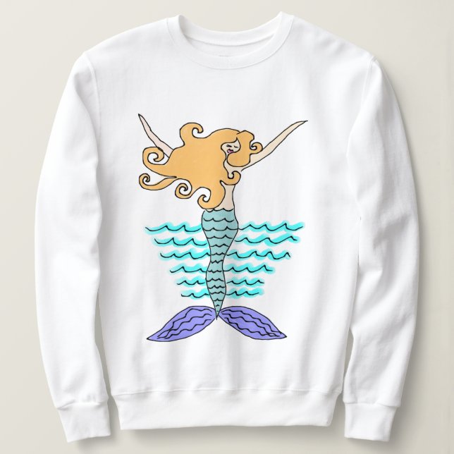 Sudadera Resumen del arte de la sirena para usar (Anverso del diseño)