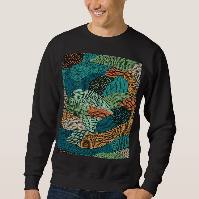 Sudadera Resumen Grunge: Diseño De Patrones Sin Marea. (Anverso)