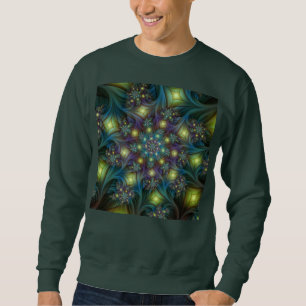 Sudadera Resumen ilustrado brillante arte fractal púrpura V