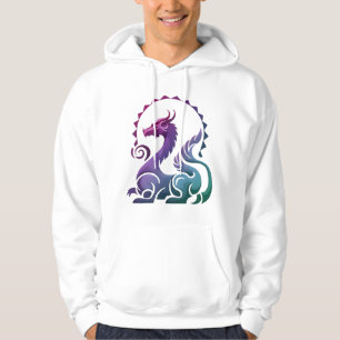 Sudadera Resumen Logo de degradado de dragón púrpura elegan