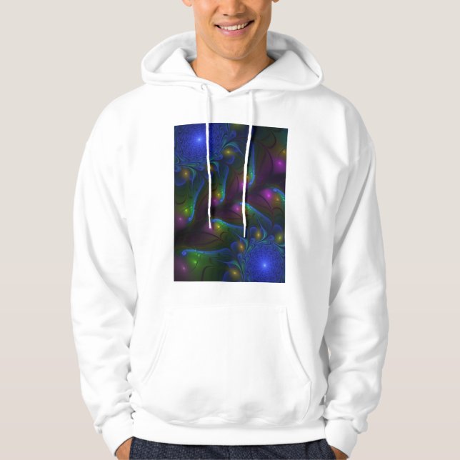 Sudadera Resumen luminoso colorido de fractal trippy modern (Anverso)