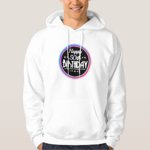 Sudadera Resumen moderno Feliz cumpleaños número 50