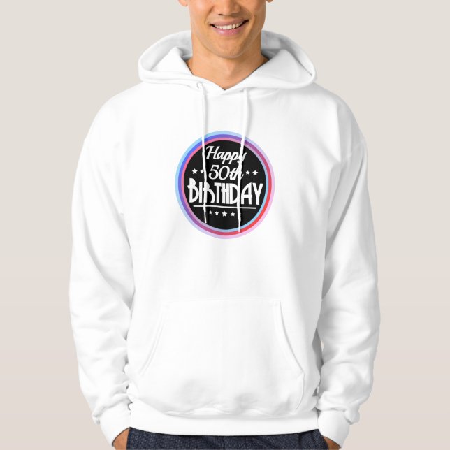 Sudadera Resumen moderno Feliz cumpleaños número 50 (Anverso)