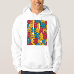Sudadera Resumen urbano: patrón de ciudad vintage