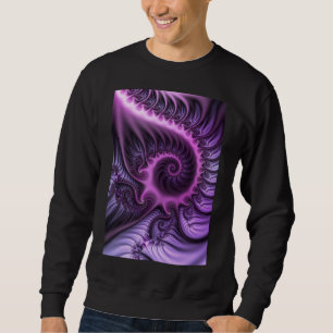 Sudadera Resumen Vivid Guay Pink Purple Fractal Art Spiral