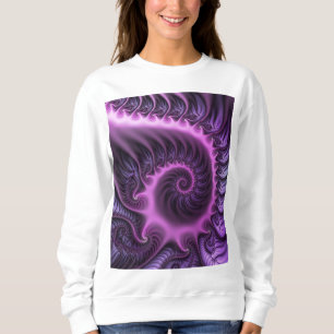 Sudadera Resumen Vivid Guay Pink Purple Fractal Art Spiral