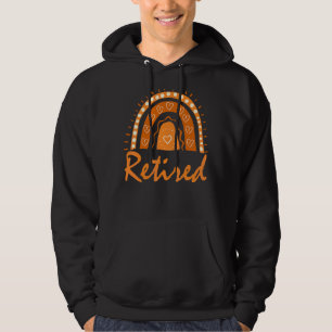 Sudadera Retirada Boho Naranja Arcoiris Retro Vintage Mujer