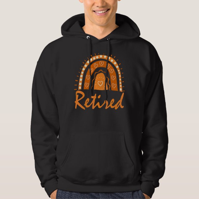 Sudadera Retirada Boho Naranja Arcoiris Retro Vintage Mujer (Anverso)