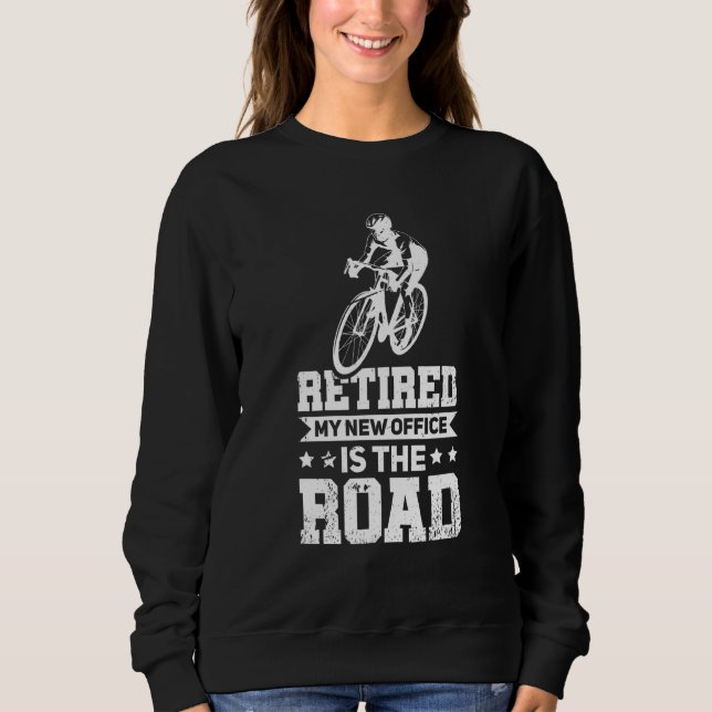 Sudadera Retirado Mi nueva oficina es la ruta Ciclismo (Anverso)