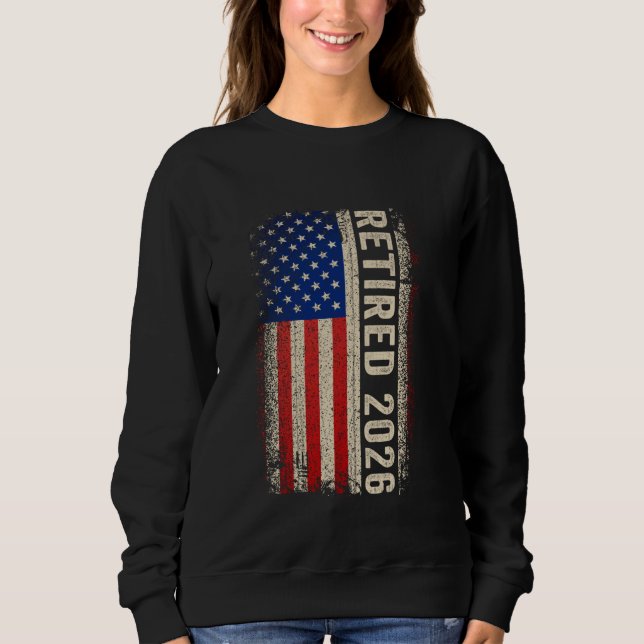 Sudadera Retired 2026 Not My Problem Anymore American Flag  (Anverso)