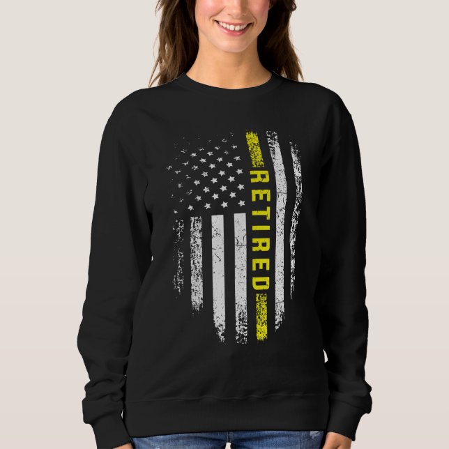 Sudadera Retired 911 Dispatcher   Thin Yellow Line Flag (Anverso)