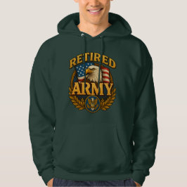 Sudadera Retired ARMY Design with flag & eagle