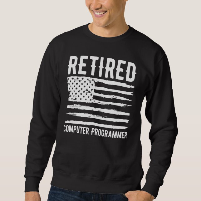 Sudadera Retired Computer Programmer Profession American Fl (Anverso)